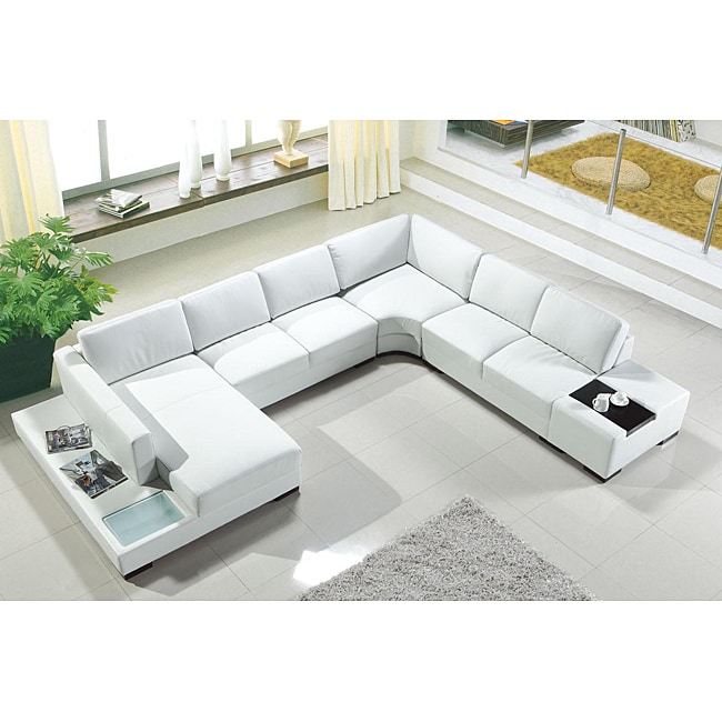 Shop Artistant House 4 Piece White Leather Sectional Ships To