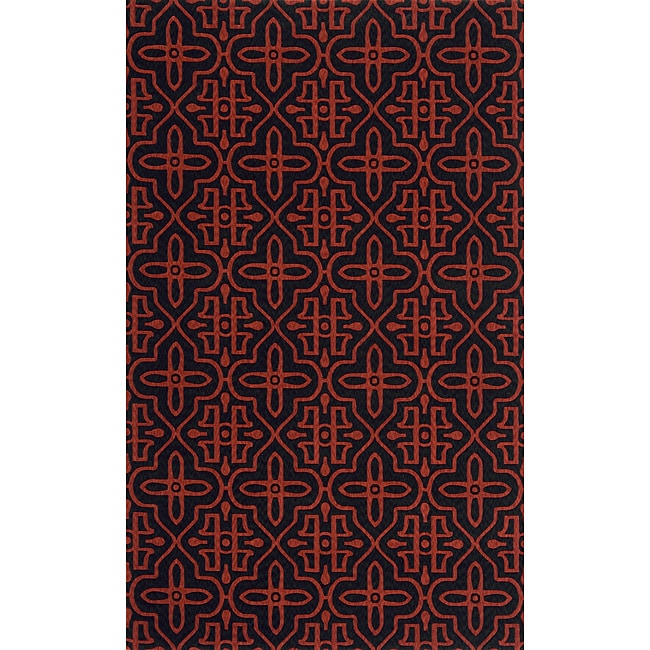 Power loomed Moresque Charcoal Wool Rug (2 X 3)