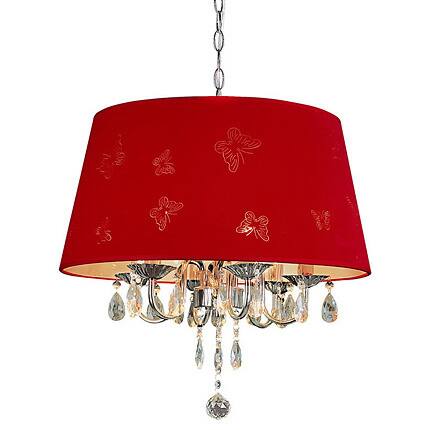 Trans Globe Lighting 3-light Butterfly Shade Crystal Pendant