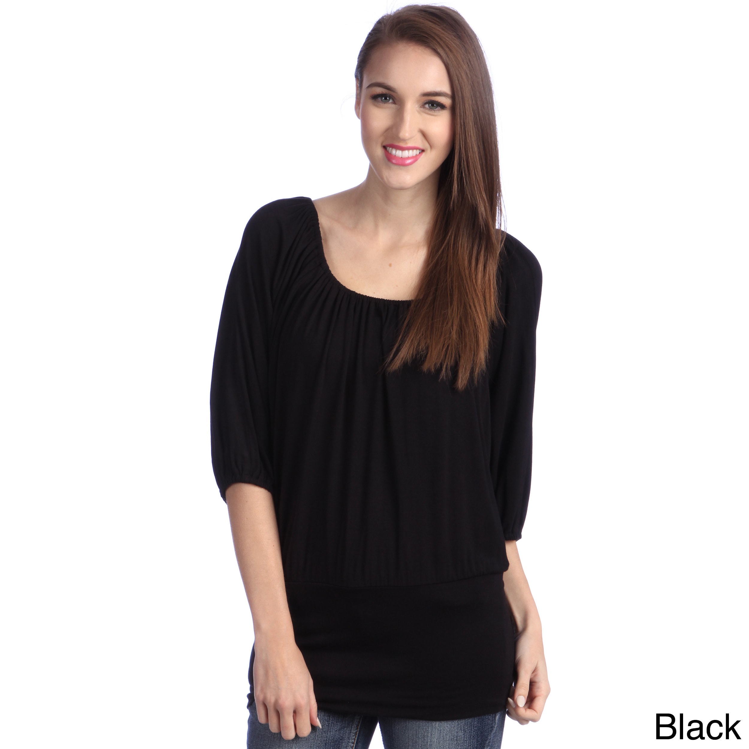 24/7 Comfort Apparel Womens Banded Waist Top