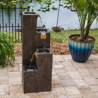 Fountains Online At Our Best Decorative Tlaloc Indoor Outdoor Floor Fountain Wood Grain Finish