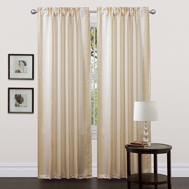 Lush Decor Beige 84 inch Rose Lane Curtain Panels (set Of 2)