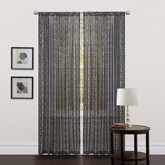 Lush Decor Black 84 inch Leopard Curtain Panel