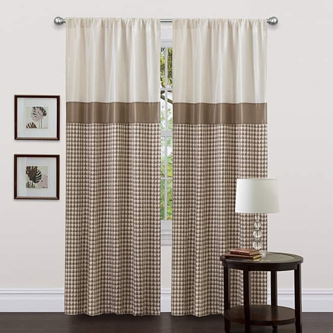 Lush Decor Taupe 84-inch Waldorf Curtain Panel - 40 x 84