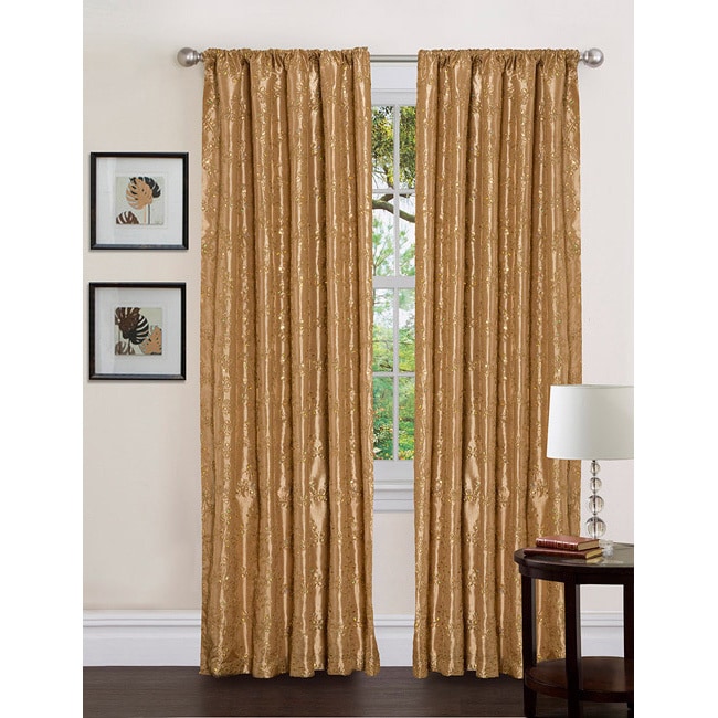 Lush Decor Gold 84 inch Angelica Curtain Panel
