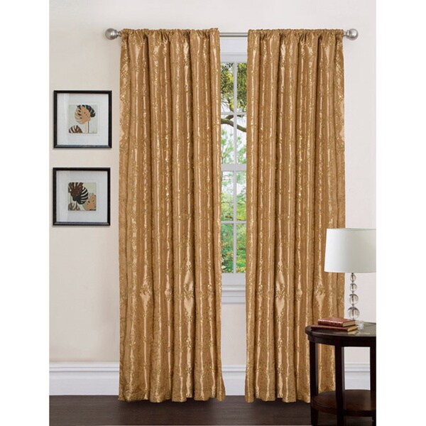 Lush Decor Gold 84-inch Angelica Curtain Panel - 14120095 - Overstock ...