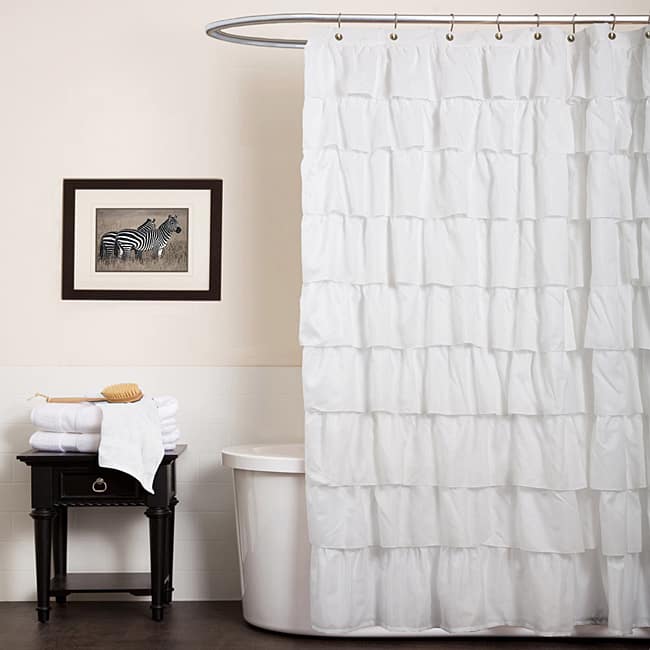 Copper Grove Winagami White Ruffle Shower Curtain