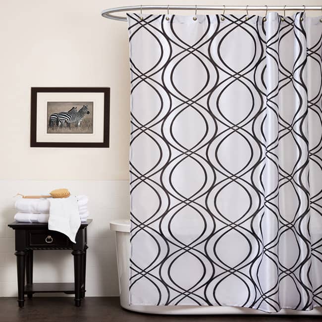 Lush Decor Dimension White/ Black Shower Curtain