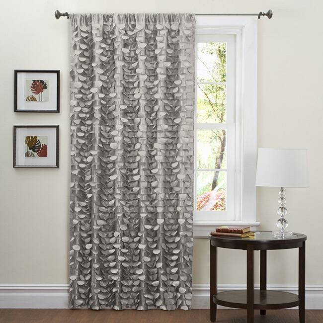 Lush Decor Grey 84-inch Lilian Curtain Panel - 40"w x 84"l