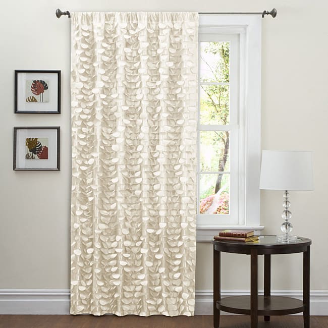 Lush Decor Beige 84-inch Lilian Curtain Panel - 40"w x 84"l