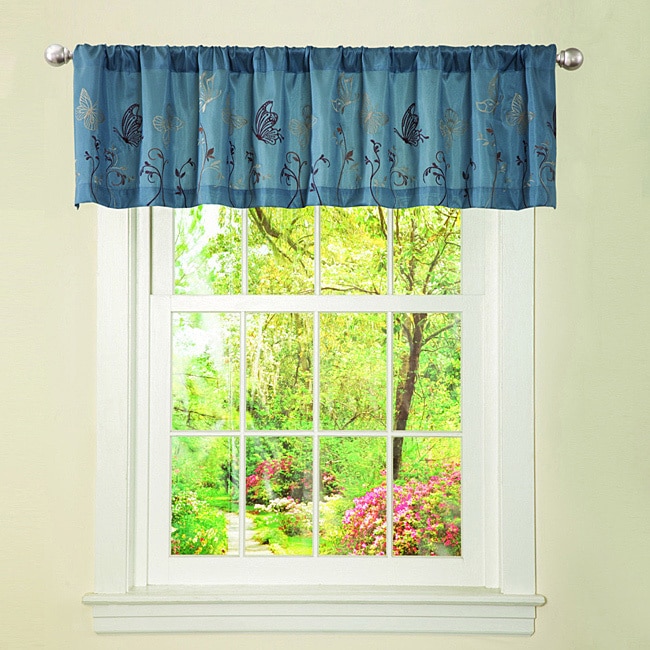 Lush Decor Blue/ Brown Butterfly Dreams Valance