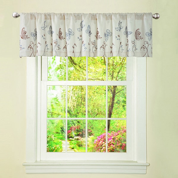 Shop Lush Decor Beige/ Taupe Butterfly Dreams Valance - Free Shipping ...