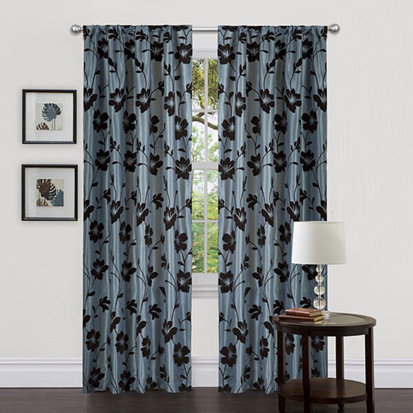 Lush Decor Blue Brown 84 Inch Garden Blossom Curtain Panels Lush Decor Blue Brown 84 Inch Garden Blossom Curtain Panels Set Of 2