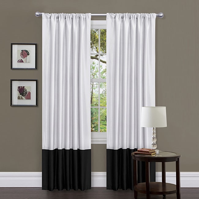 Lush Decor Black/ White 84 inch Covina Curtain Panels (set Of 2)