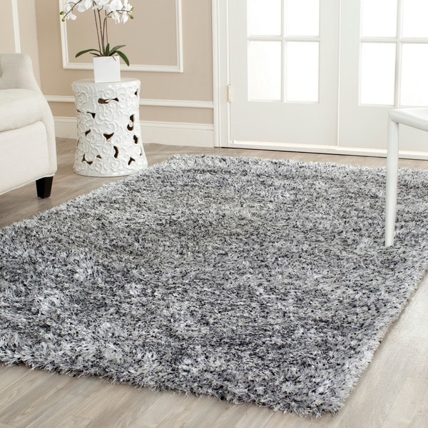 Safavieh Handmade Malibu Shag Silver Polyester Rug (7' Square)