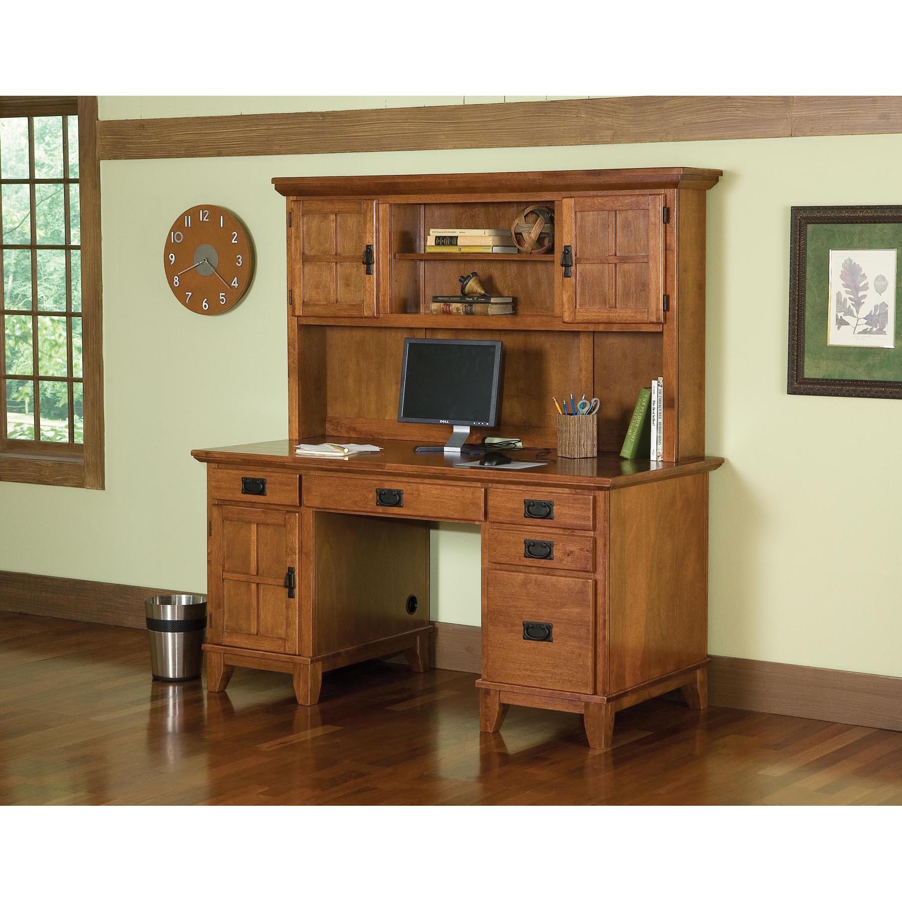 Shop Home Styles Arts And Crafts Cottage Oak Pedestal Desk And