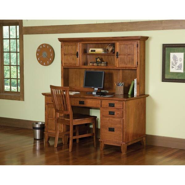 Shop Home Styles Arts And Crafts Cottage Oak Pedestal Desk And