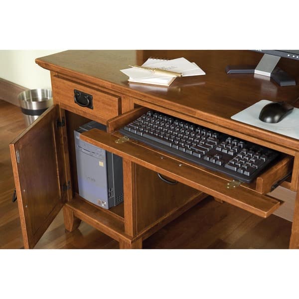 Shop Arts And Crafts Cottage Oak Pedestal Desk By Home Styles On Sale Overstock 6539213