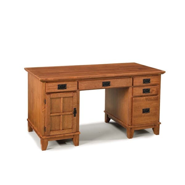 Shop Arts And Crafts Cottage Oak Pedestal Desk By Home Styles On