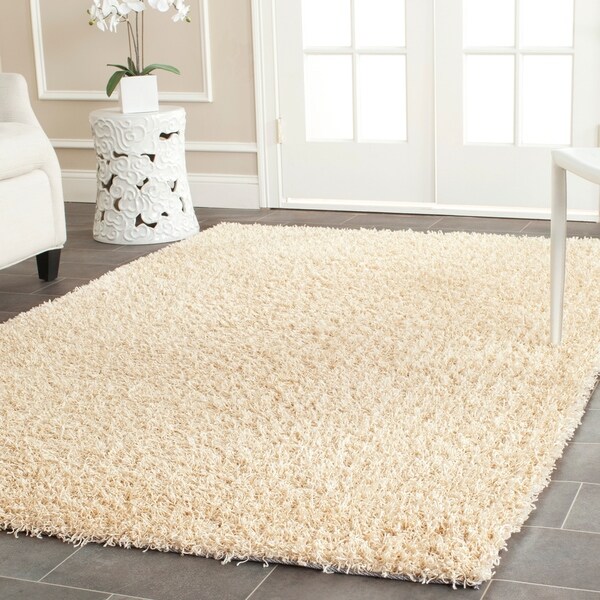 Safavieh Handmade Monterey Shag Cream Polyester Area Rug - 8' x 10'