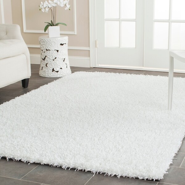 Safavieh Handmade Monterey Shag White Polyester Area Rug - 8' x 10'