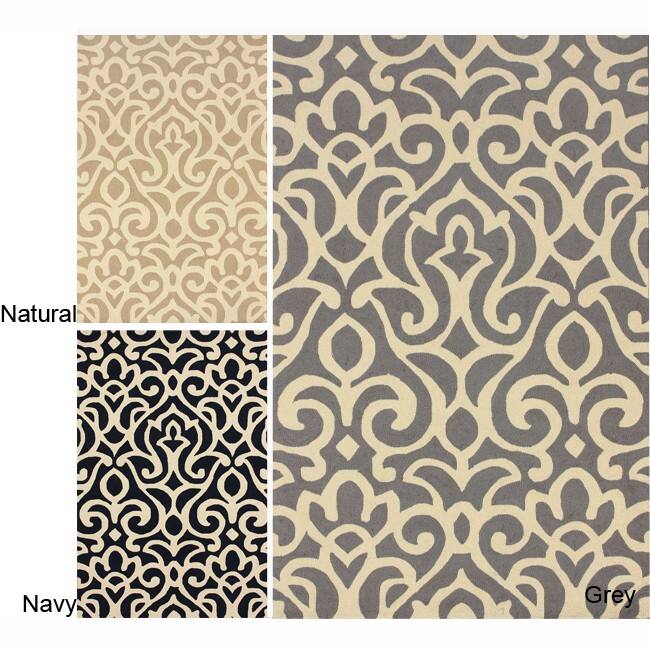 Nuloom Handmade All Over Damask Wool Rug (5' x 8')