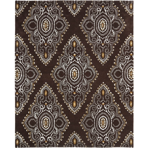 Safavieh Handmade Chatham Mystic Brown New Zealand Wool Rug - 8' x 10'