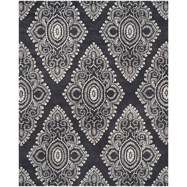 Safavieh Handmade Chatham Mystic Dark Grey New Zealand Wool Rug - 8' x 10'