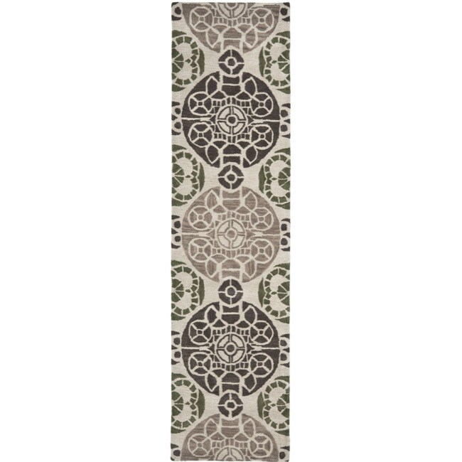 Safavieh Handmade Chatham Treasures Ivory New Zealand Wool Rug - 2'3 x 9'
