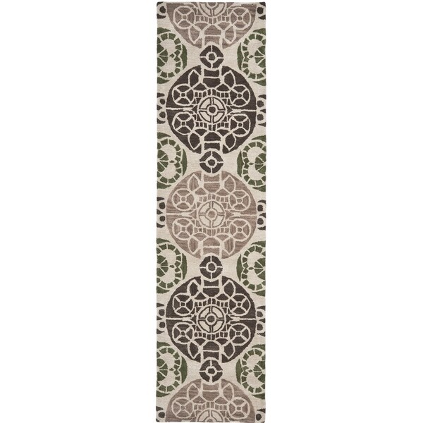 Safavieh Handmade Chatham Treasures Ivory New Zealand Wool Rug - 2'3" x 9'