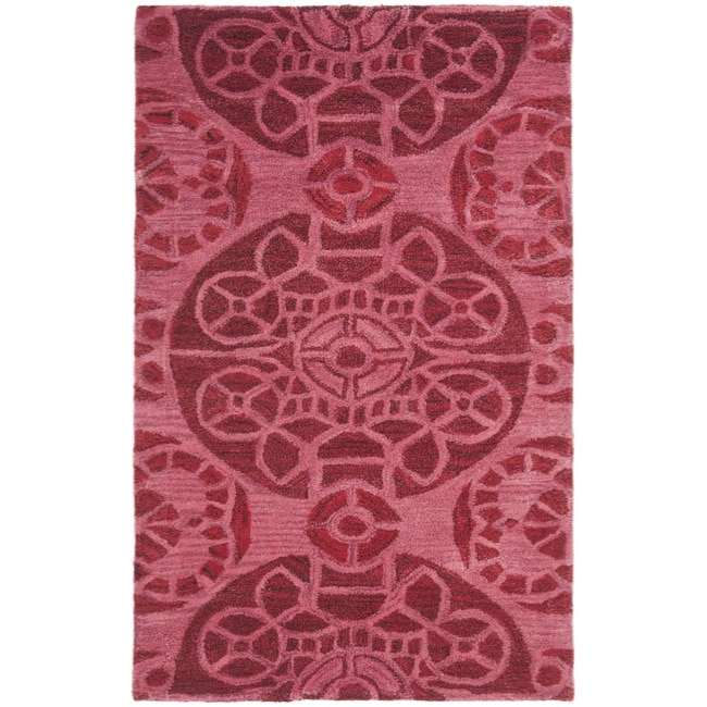 Handmade Chatham Treasures Red New Zealand Wool Rug (26 X 4)