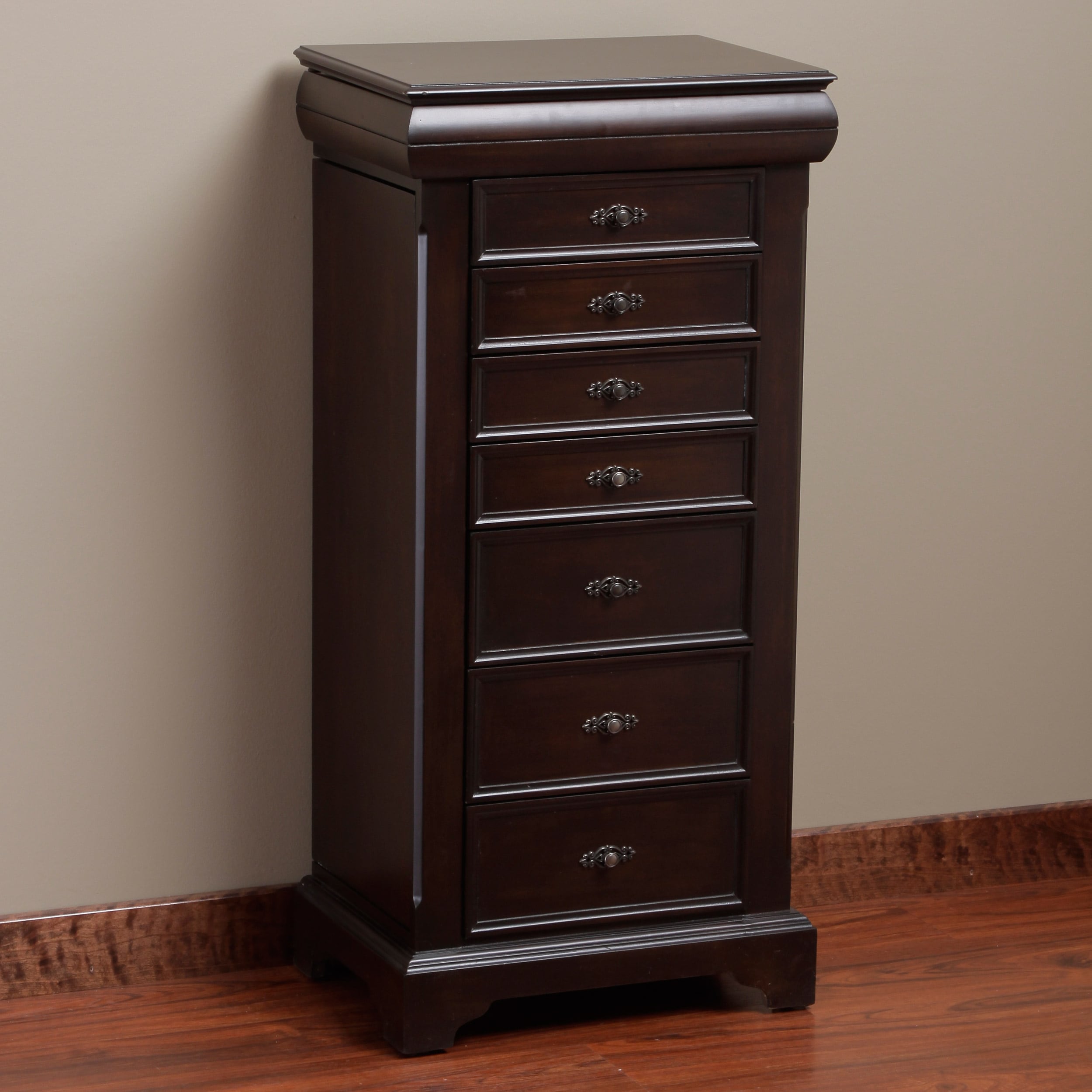 Shop Louis 7 Drawer Locking Jewelry Armoire Overstock 6541323