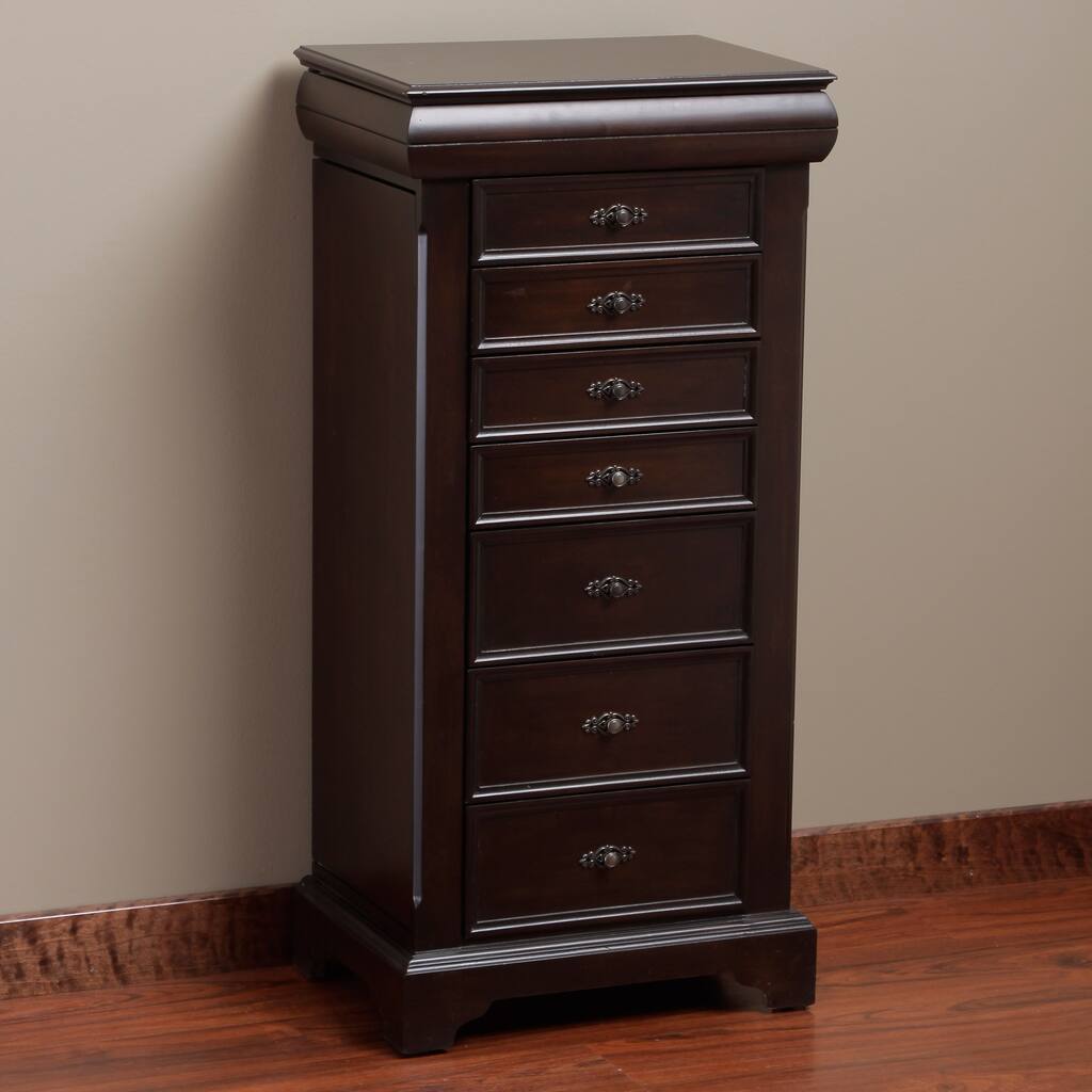 Louis 7-drawer Locking Jewelry Armoire