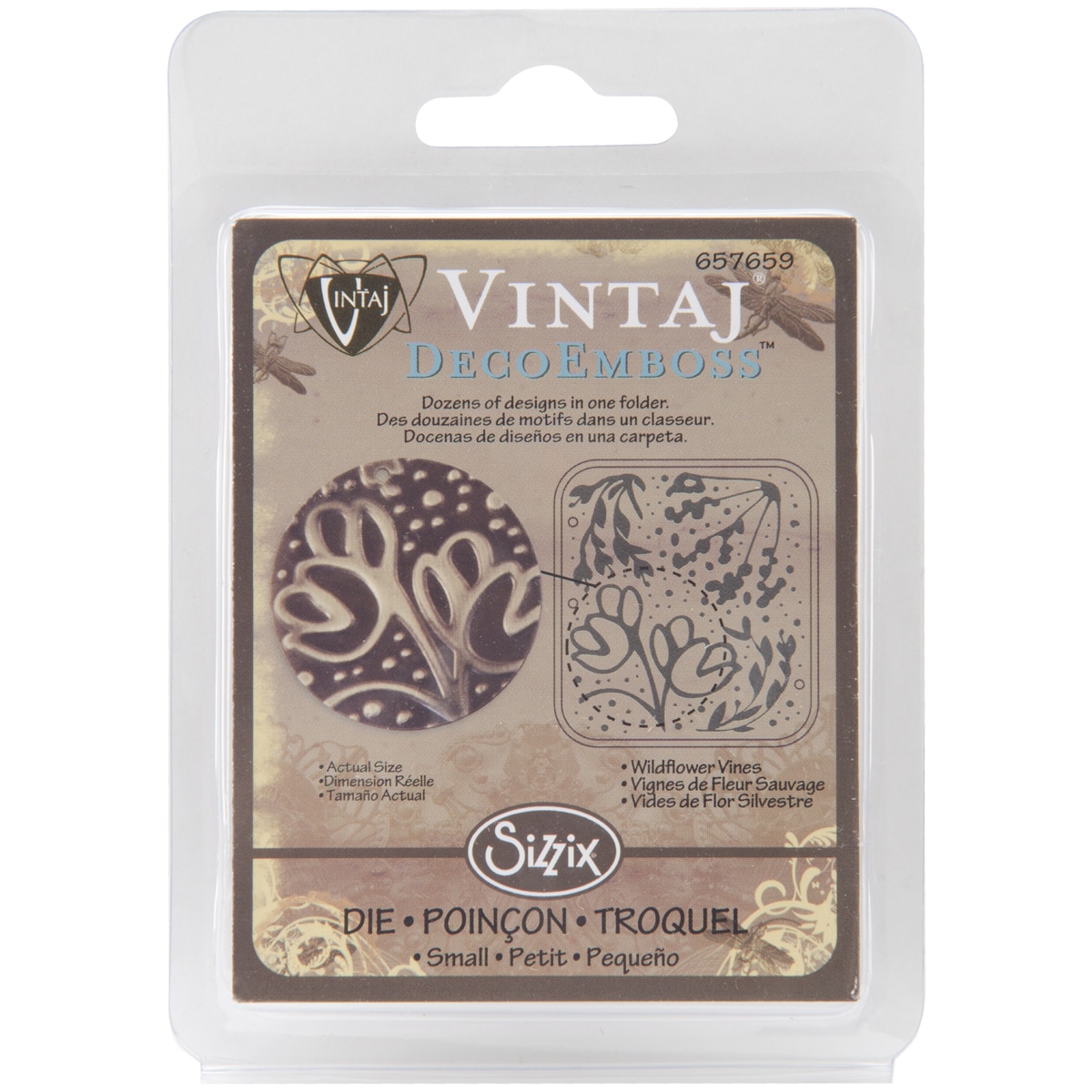 Sizzix Vintaj Wildflower Vines Decoemboss Embossing Folder