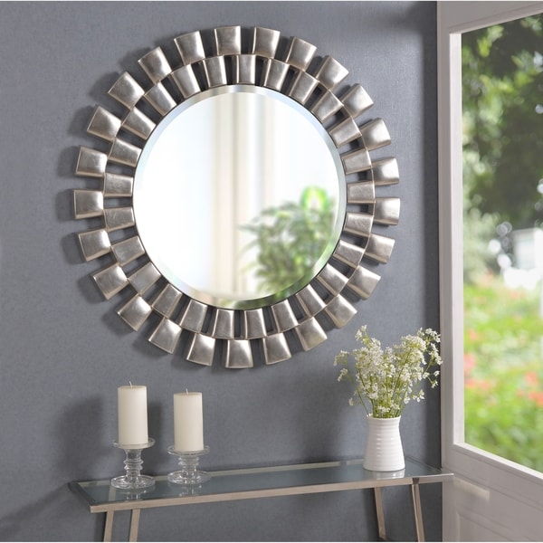 Hera 36-inch Silver Sunburst Wall Mirror