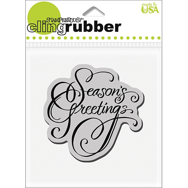 Stampendous Scrolled Seasons Christmas Rubber Cling Stamp (ClearMaterials RubberPackage includes one (1) stamp Precision trimmedCling vinyl on the adhesive side of the foam adheres to acrylic blocks (not included)Dimensions 2.75 inches high x 2.75 inche