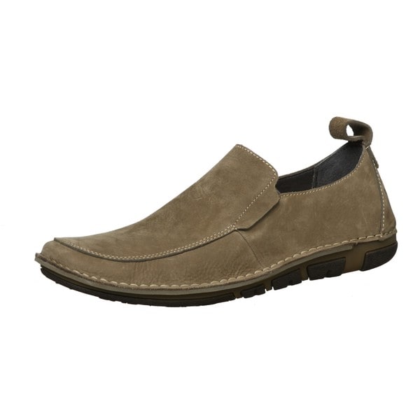 Chill Out' Taupe Leather Slip-ons 