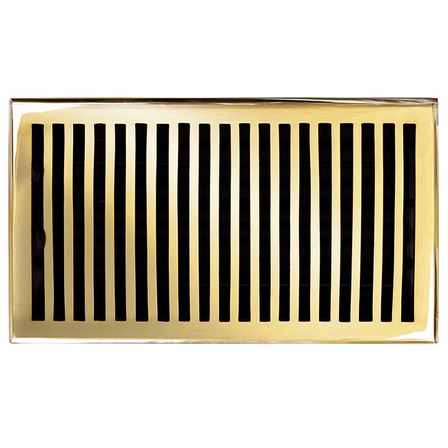 Brass Elegans Contemporary 6 X 10 Brass Floor Register (Solid brassHardware finish Polished and lacquered brassDimensions 6 x 10 duct openingDue to the handmade nature of this product, there may be slight variations in size and finish.)