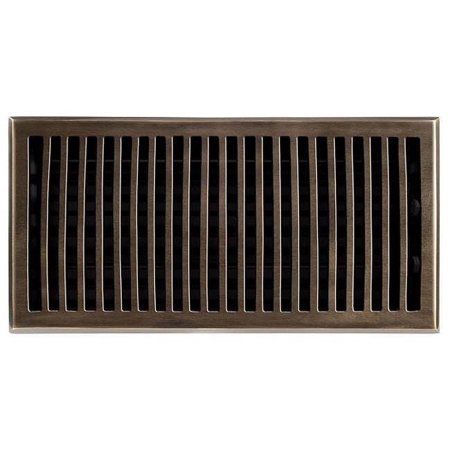 Brass Elegans Contemporary 6 X 12 Solid Brass Floor Register (Solid brassHardware finish Antique brassDimensions 2.25 x 12 duct openingDue to the handmade nature of this product, there may be slight variations in size and finish.)
