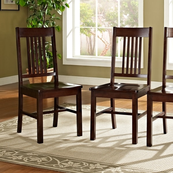 Shop Farmhouse Brown Wood Dining Chairs (Set of 2) - Free Shipping ...