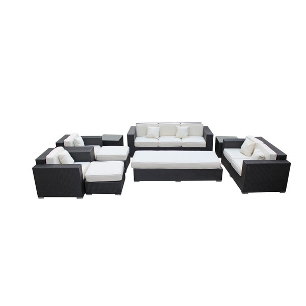 Shop Luxurious Outdoor Patio Wicker Sectional Set in ... Shop Luxurious Outdoor Patio Wicker Sectional Set in ... on Safavieh Outdoor Living Granton 5 Pc Living Set id=81046