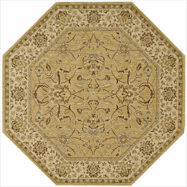 Nourison Parthia Gold Floral Wool Rug (56 X 56)