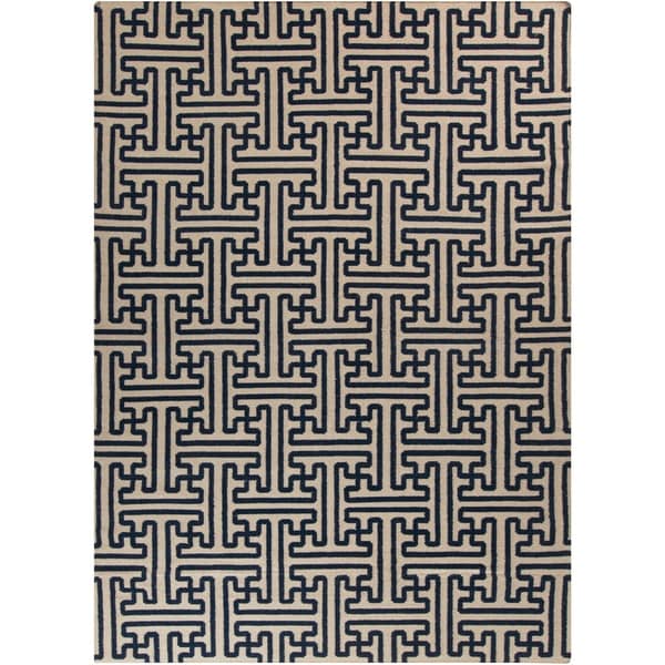 Hand-woven Navy Aketo Wool Area Rug - 8' X 11'