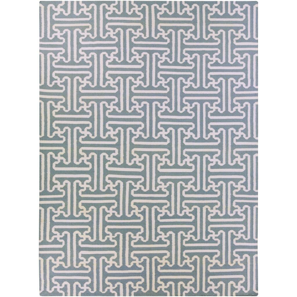 Hand-woven Bluex ora Wool Area Rug - 8' x 11'