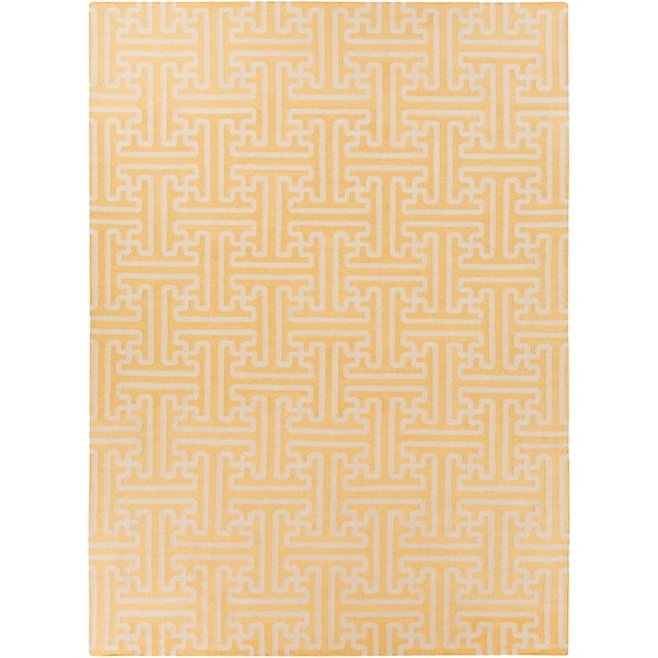 Hand-woven Yellow Antima Wool Area Rug - 8' x 11'
