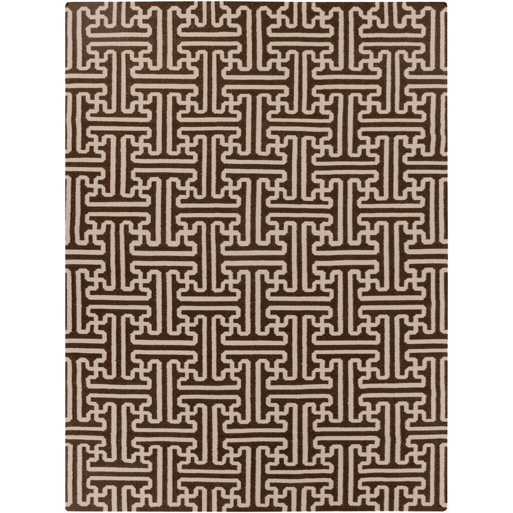 Hand-woven Brown Acadia Wool Area Rug - 8' x 11' - 8' x 11'