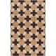 preview thumbnail 2 of 4, Hand-woven Tan Geometric Arctos Flatweave Wool Area Rug - 5' x 8' - 5' x 8'