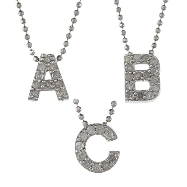 Victoria Kay Sterling Silver 1/10ct TDW White Diamond Initial Necklace (J-K, I2-I3)