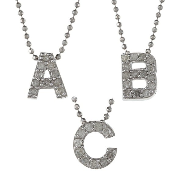 Victoria Kay Sterling Silver 1/10ct TDW White Diamond Initial Necklace (J-K, I2-I3)