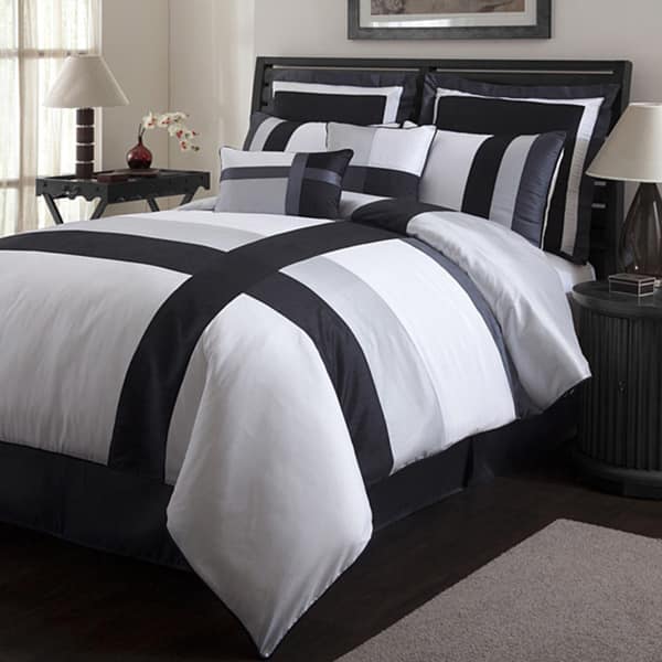 Just find the right size to fit your bed—twin, full, queen, king or california king. lush decor iman white black 8 piece california king size comforter set